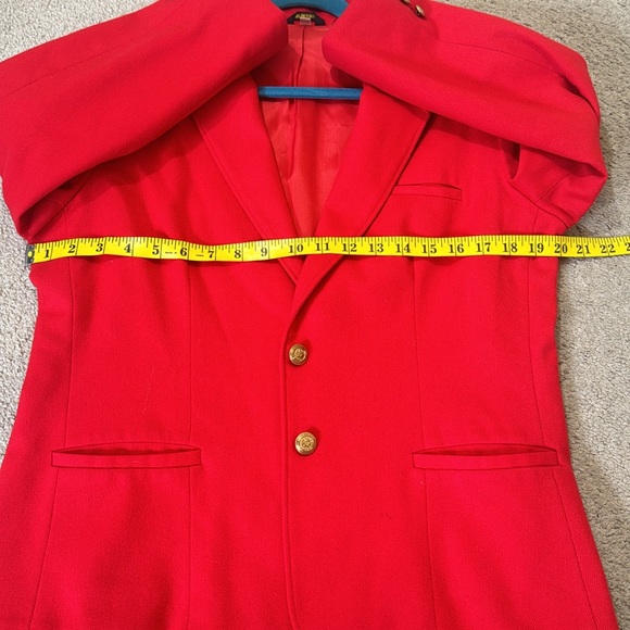 100% Wool Red Casual Blazer Size 14 - Picture 7 of 12